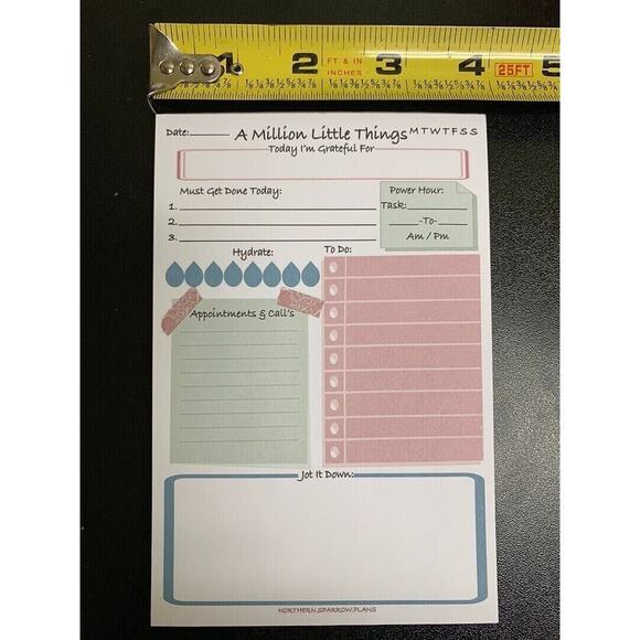 A Million Little Things Daily Planner Notepad 6x4 - Picture 6 of 7